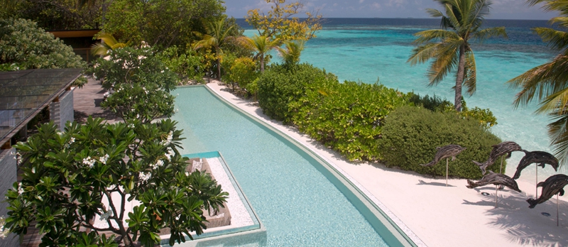 房型内部设施图片参考，如无边泳池与电视及音响， 棕榈住宅 -Palm Resindence maldievs(库达希蒂岛 Coco Privé Kuda Hithi Island) 